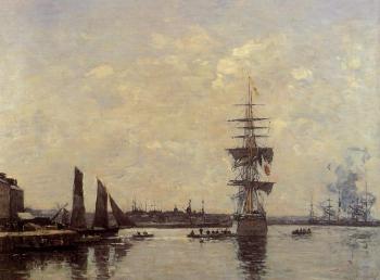 尤金 佈丹 Sailing Boats at Quay 尤金 佈丹 Sailing Boats at Quay